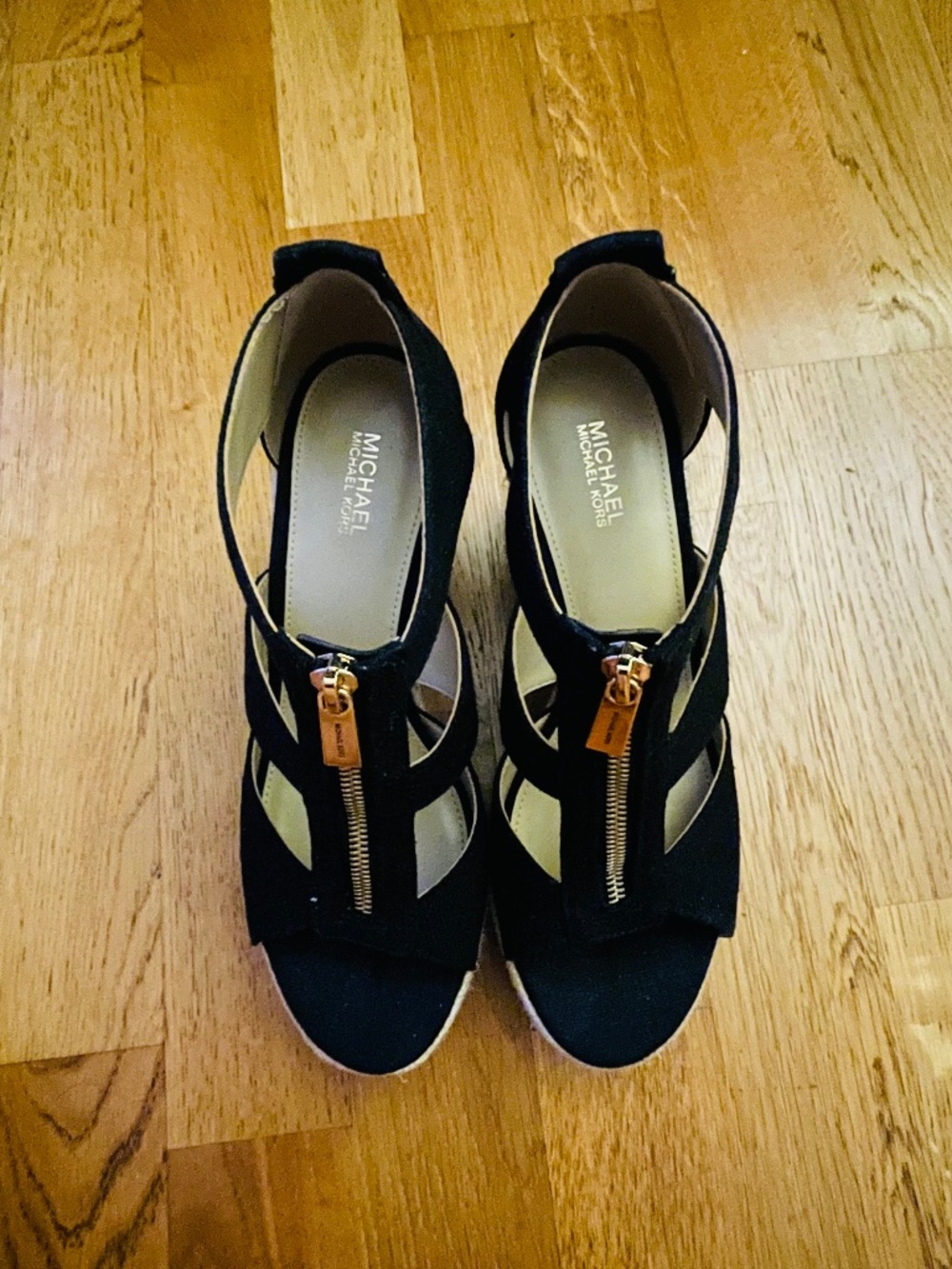 Brand New, Never Worn, Michael Kors, size 8, black wedge